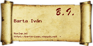 Barta Iván névjegykártya